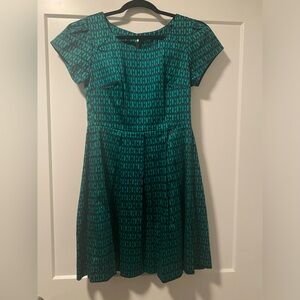 Green and navy blue pattern dress. size S